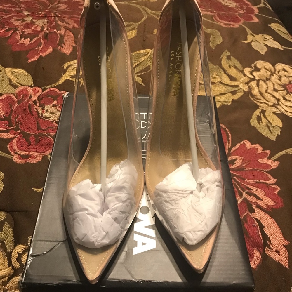Clear Wedged Pumps
